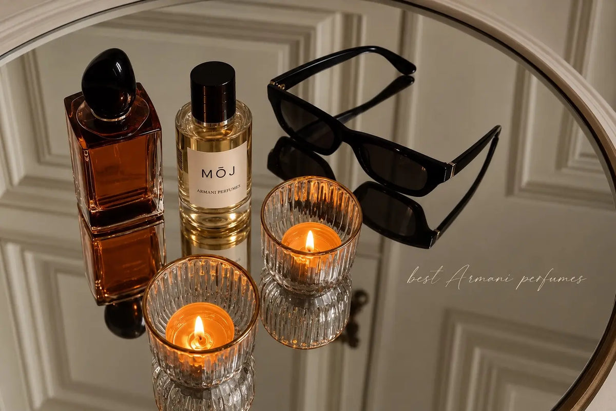 MOJ Armani inspired perfume bottles including Si and You Tobacco