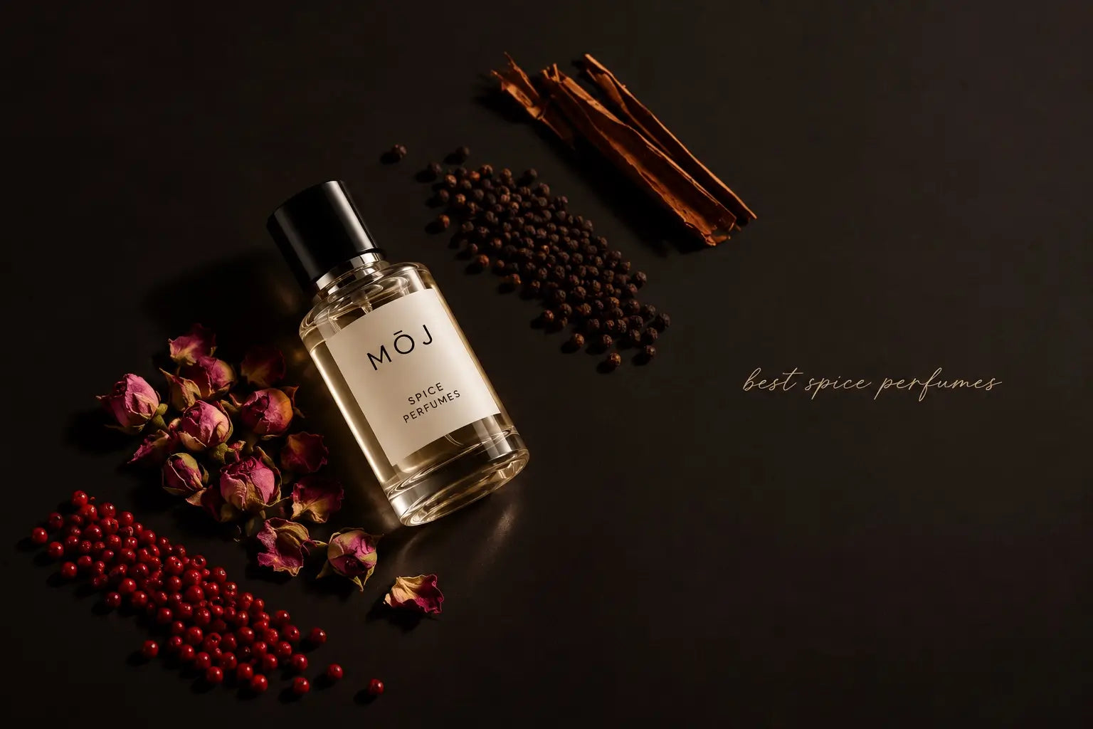 MOJ spicy perfume bottles including Saffron Crystal and Khanjar