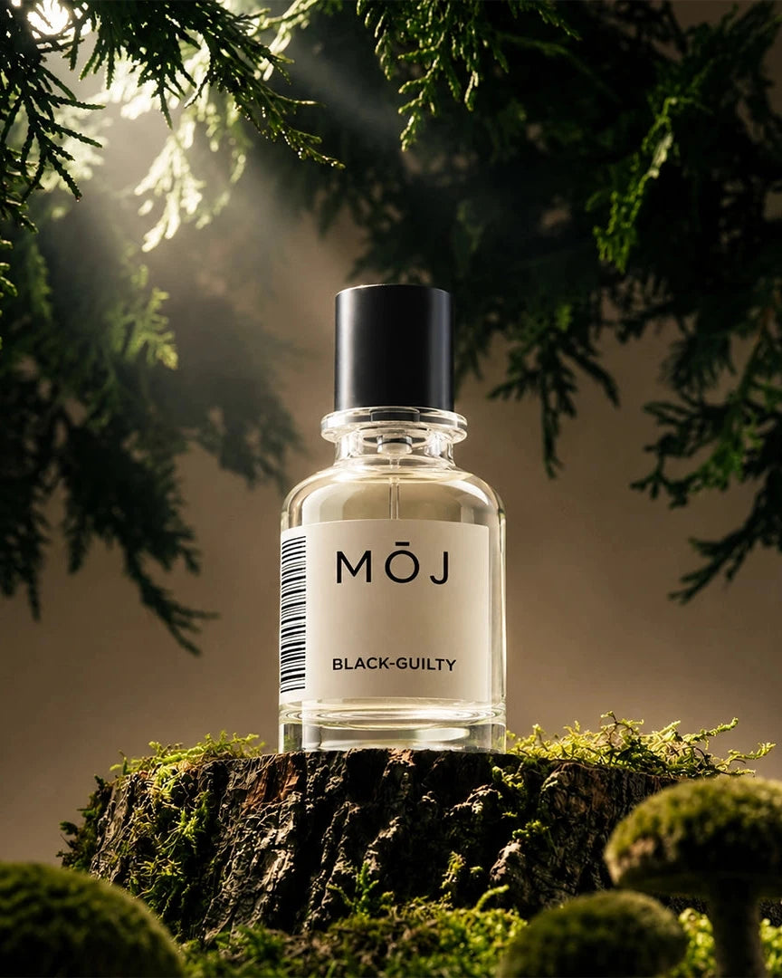 Black Guilty by MOJ Perfumes creative poster