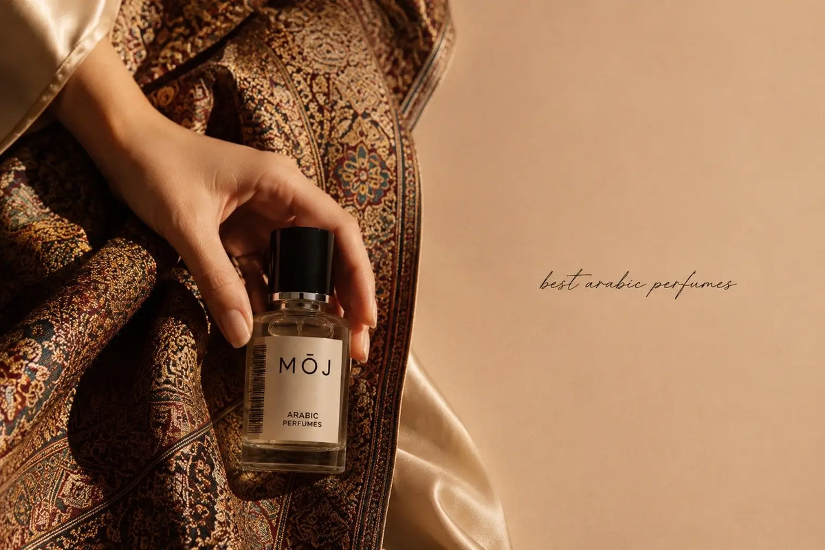 MOJ Arabic perfume bottles including Khanjar, Luban and Oud Royal