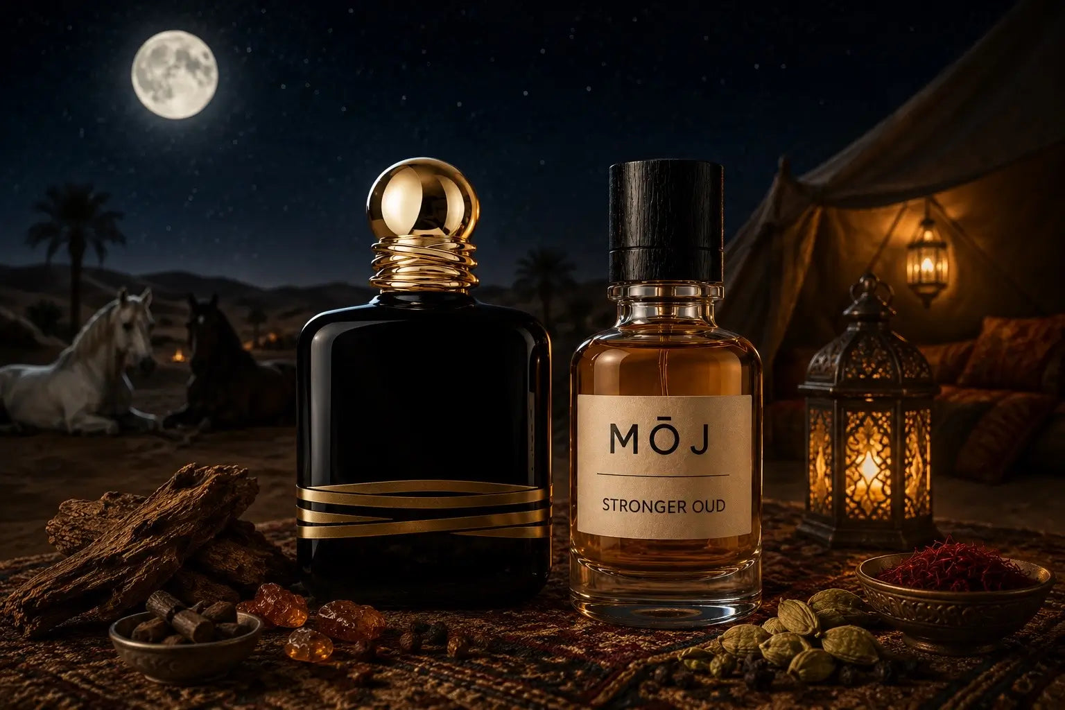 MOJ Stronger Oud vs Armani Stronger With You Oud: Notes, Longevity and How They Compare