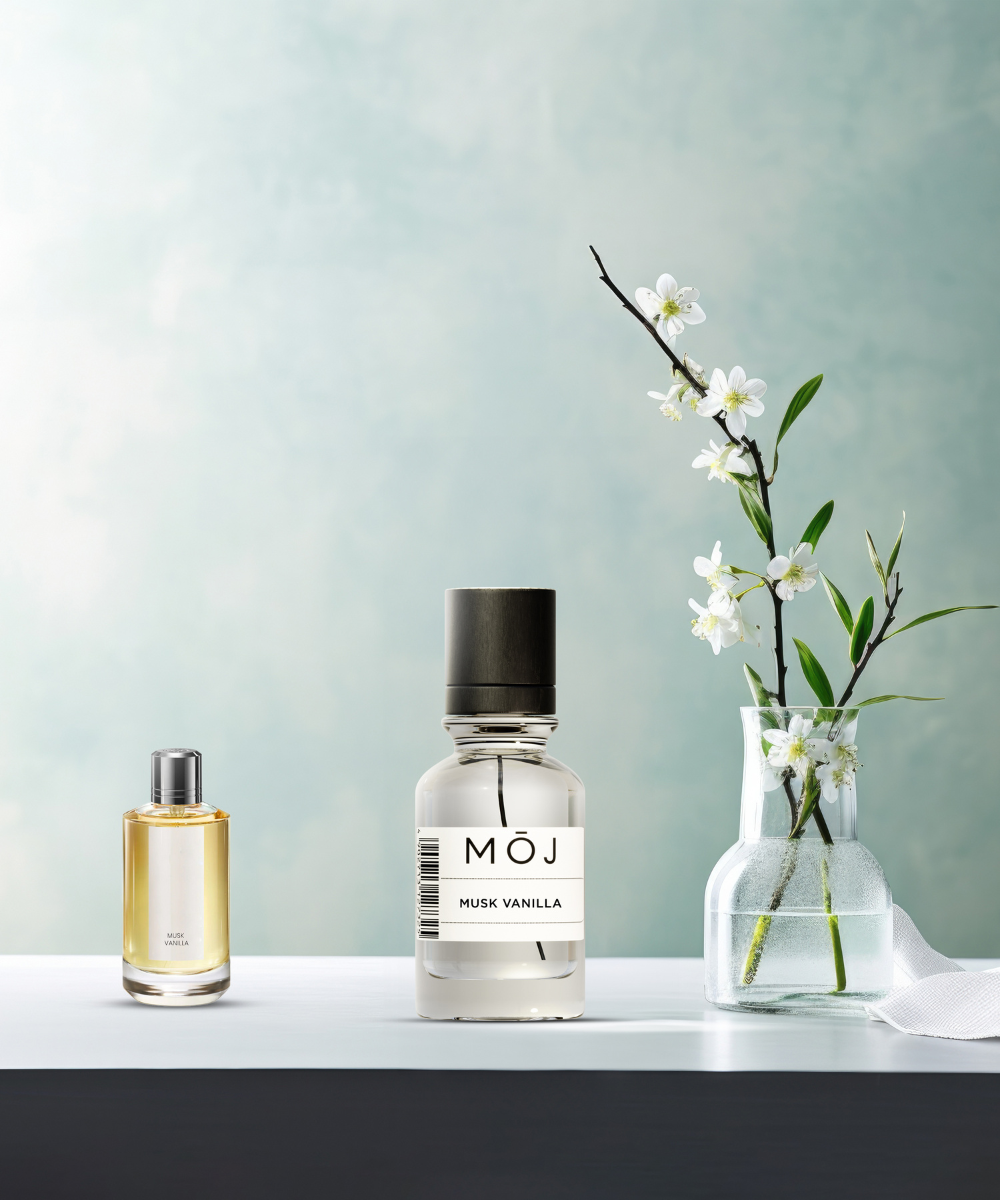 MOJ Musk Vanila fruity musk vanilla perfume bottle