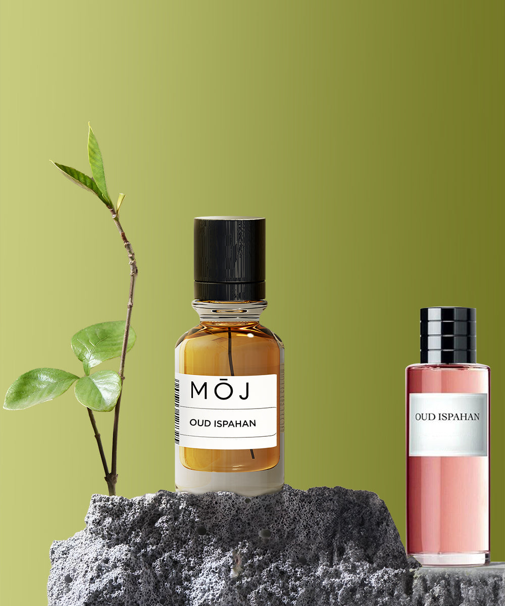 MOJ Oud Isphahan A perfume bottle inspired by Dior Oud Ispahan