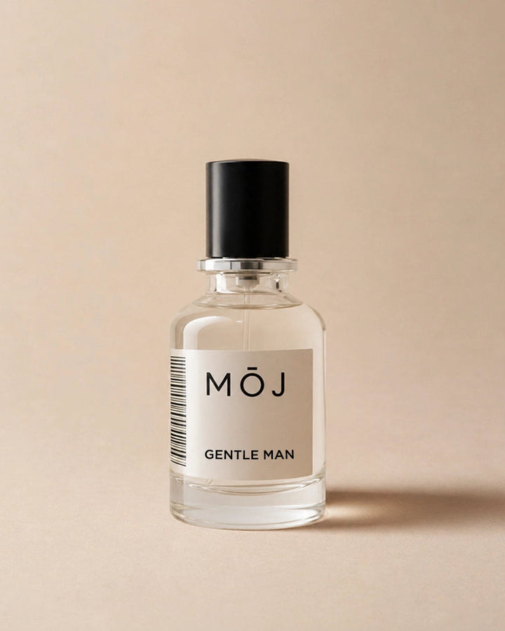 MOJ Gentleman perfume bottle, woody aromatic men's fragrance inspired by Givenchy Gentleman EDP